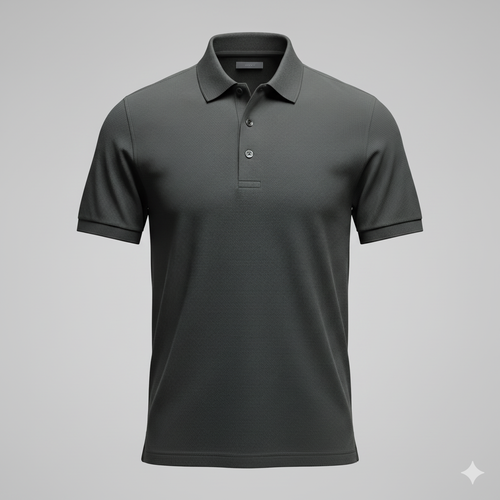 Polera de Hombre Gris Marengo de Piqué Clásica