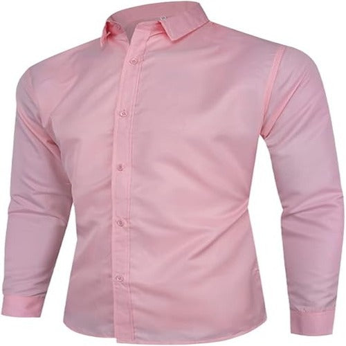 Camisa de Hombre Rosa Pastel Slim Fit